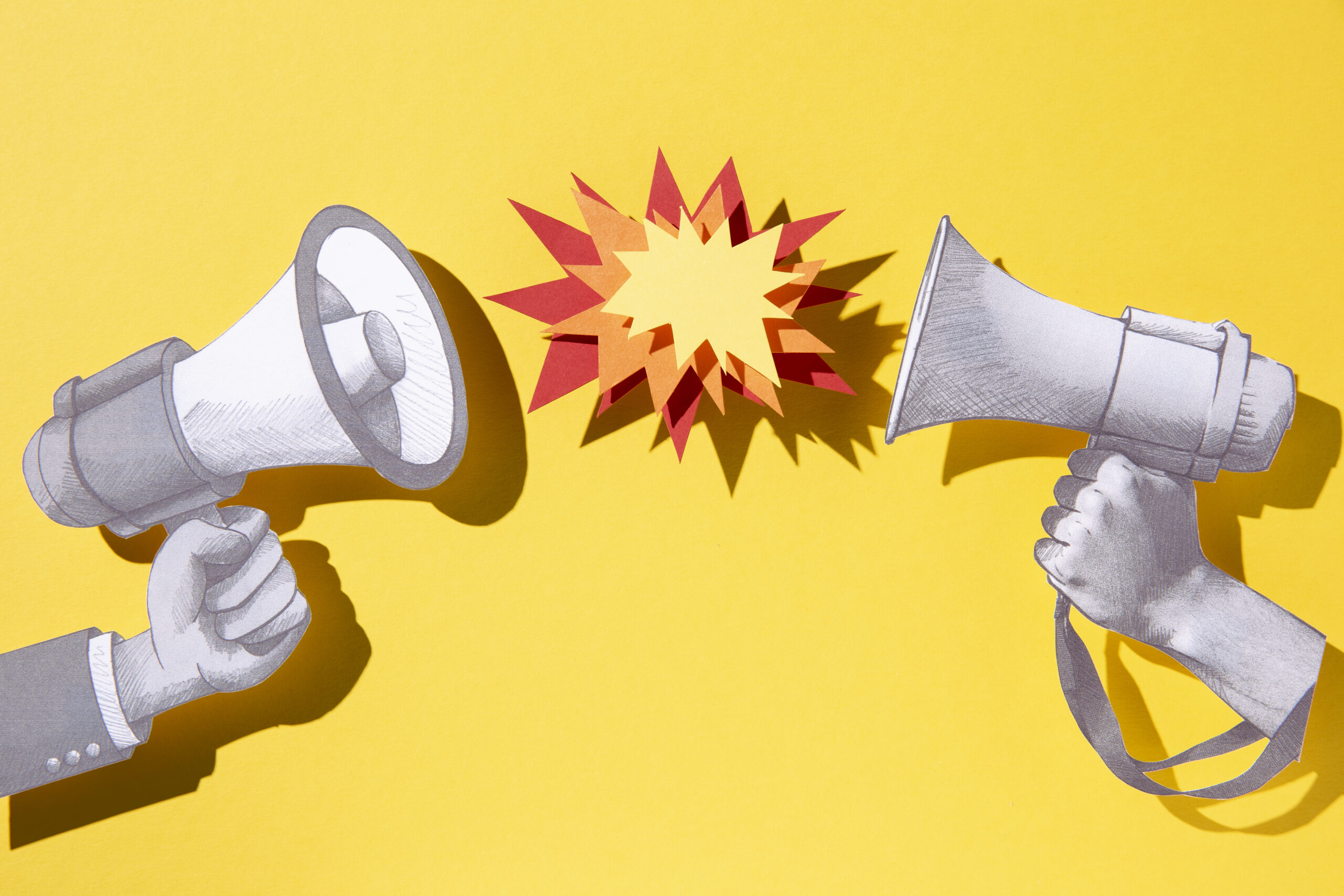 announcement-concept-with-megaphones